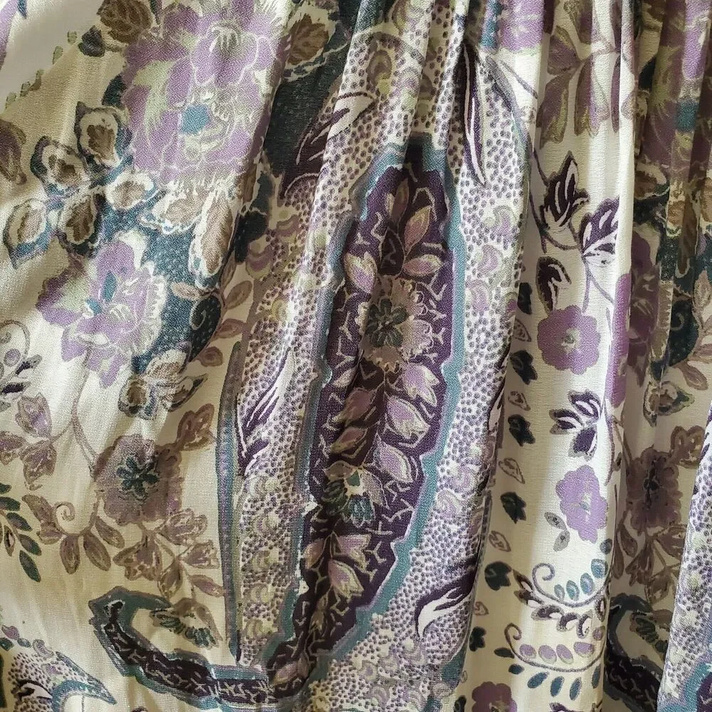 Free People Rain Or Shine Lace Up Mini Dress Ivory Paisley Womens XS - Picture 5 of 15